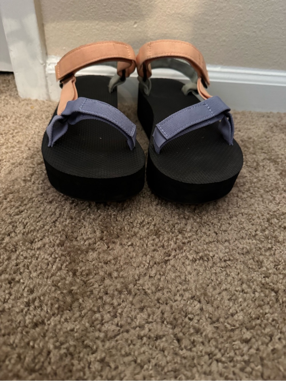 Platform Teva Sandals in Peach, Lavender and mint